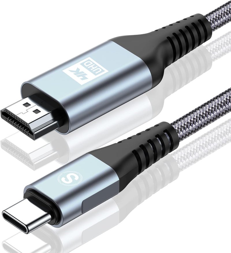 sweguard USB C to HDMI Cable 2M - 4K High-Speed Type C to HDMI Cord for iPhone 17/16/15 Pro Max, MacBook, iPad Pro/Air, Samsung Galaxy - Image 1