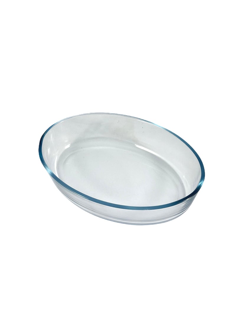 Homemaker Oval Glass Baking Dish – 1.6 Liter Capacity – 26 x 18 cm – Clear – Heat-Resistant Ovenware for Baking, Roasting & Serving - Image 1
