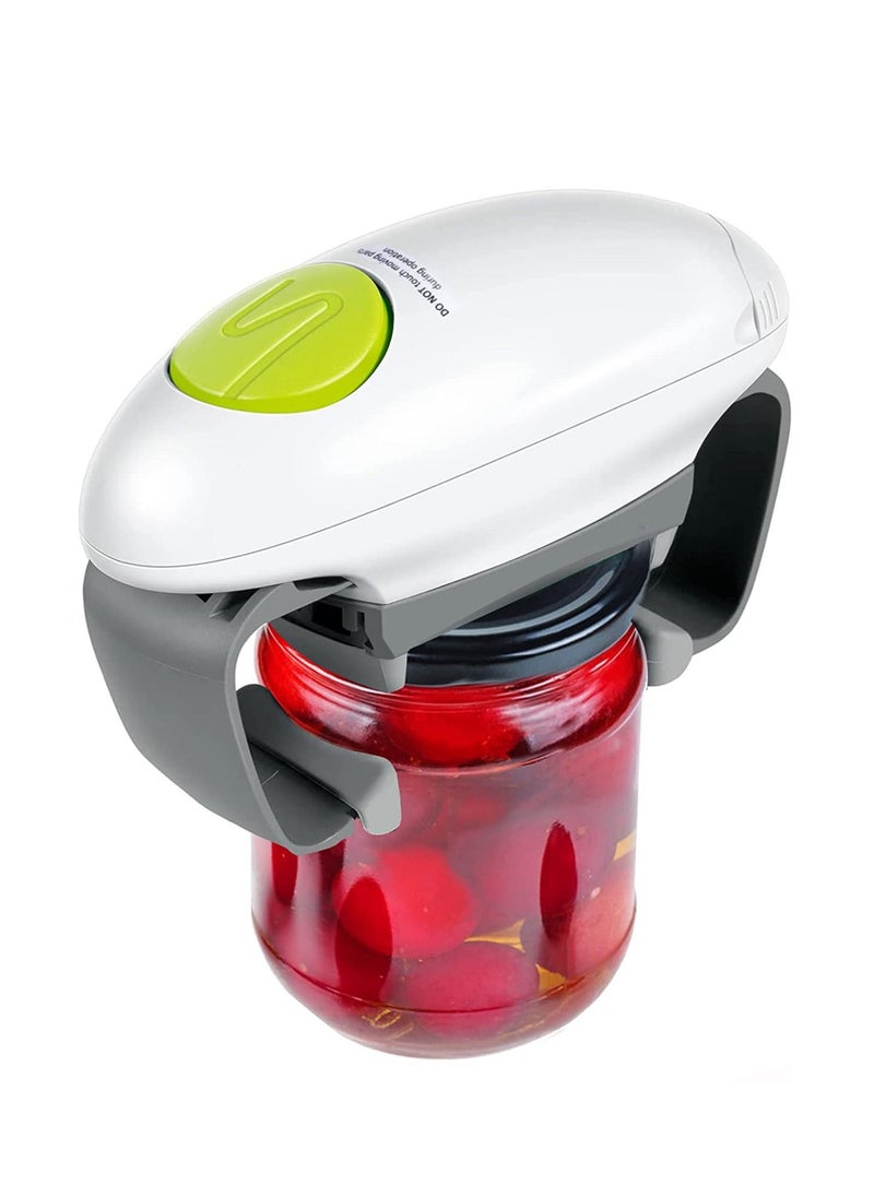Generic - Convenient One Touch Electric Can Opener, Kitchen Hands-Free Glass Jar Automatic Bottle Opener for Easy Opening of Various Cans and Bottles (White) - Image 1