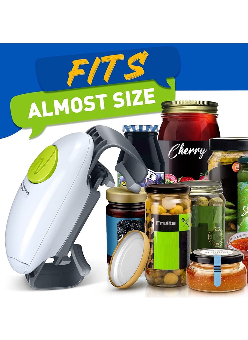 Generic - Convenient One Touch Electric Can Opener, Kitchen Hands-Free Glass Jar Automatic Bottle Opener for Easy Opening of Various Cans and Bottles (White) - Image 1