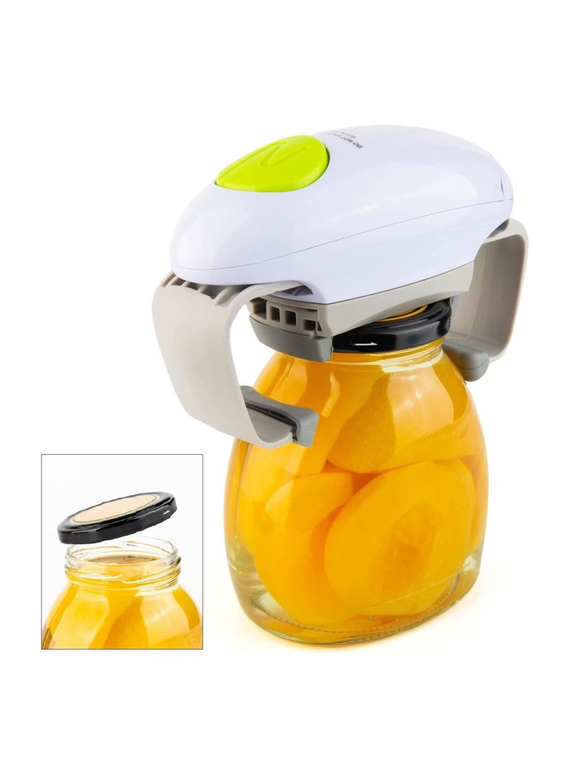 Generic - Convenient One Touch Electric Can Opener, Kitchen Hands-Free Glass Jar Automatic Bottle Opener for Easy Opening of Various Cans and Bottles (White) - Image 1