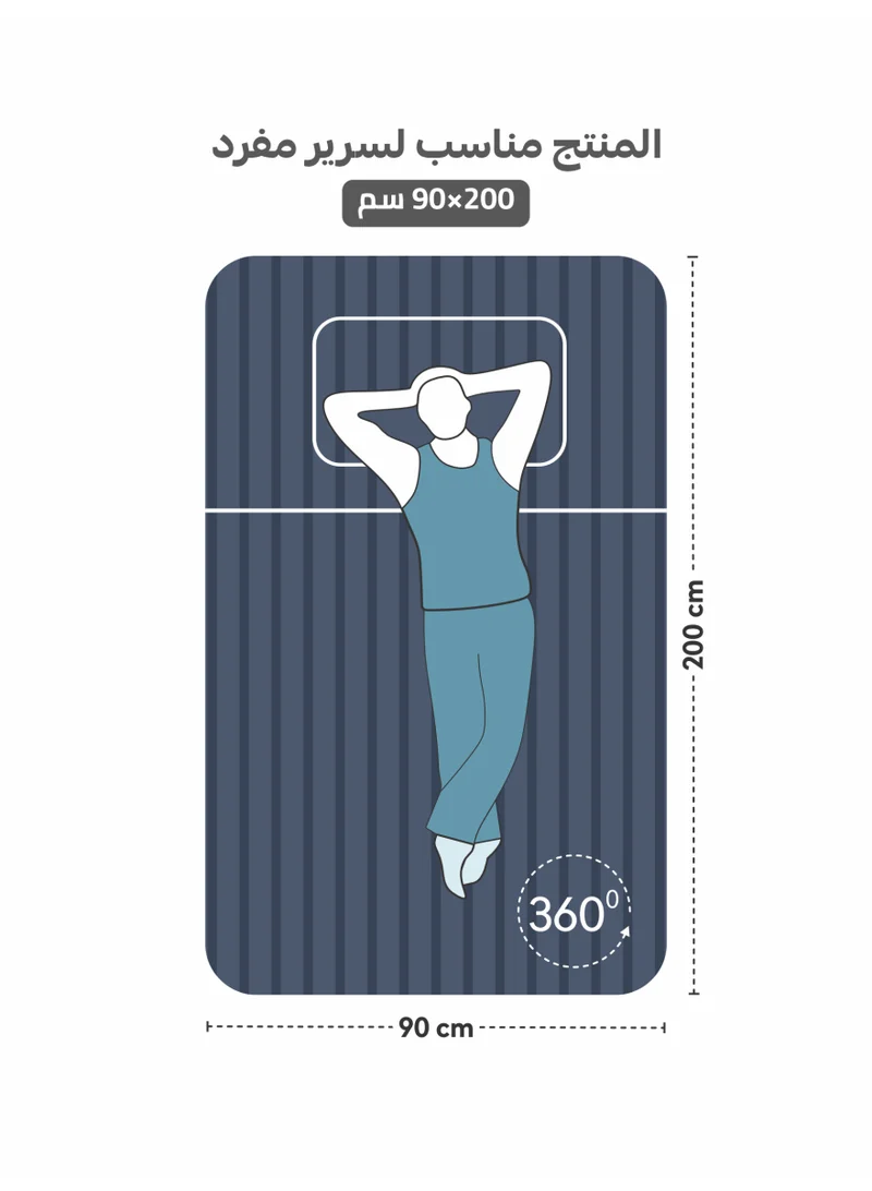 Donetella SINGLE (90x200cm) Premium 2 Piece – 90×200 cm Single Striped Fitted Sheet, and 35 cm Deep Pocket, Secure All-Around Elastic Fit, No Excess Fabric.  | Best Price UAE