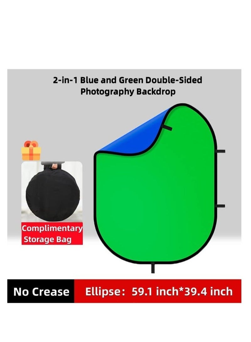 Portable Collapsible Blue Green Screen Background, 1.2mX1.5m Green Screen Backdrop for Photography, Suitable for Streaming Webcam - Image 2