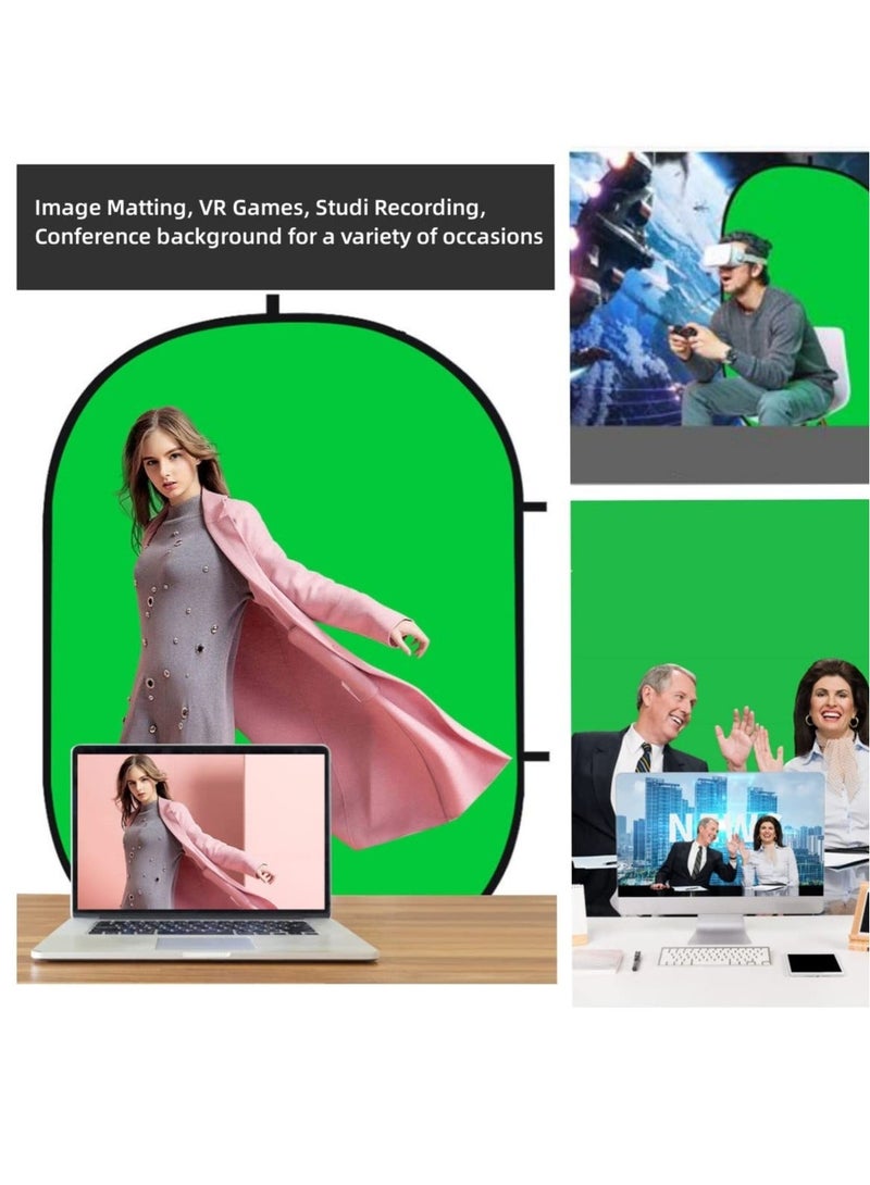 Portable Collapsible Blue Green Screen Background, 1.2mX1.5m Green Screen Backdrop for Photography, Suitable for Streaming Webcam - Image 4