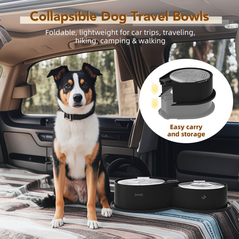 Newget Stainless Steel Dog Bowl Set with Lids, 304 Metal Dual Food & Water Bowls for Dogs & Cats, Foldable Pet Feeder with Cover Keeps Food Fresh, Anti-Skid Dog Dish for Small/Medium/Large Pets - Image 5