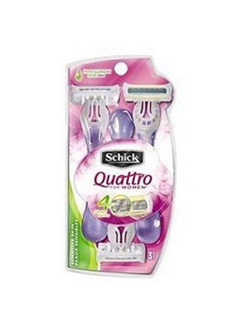 Disposable Razors Quattro High Performance 3 Ct (Pack Of 6)