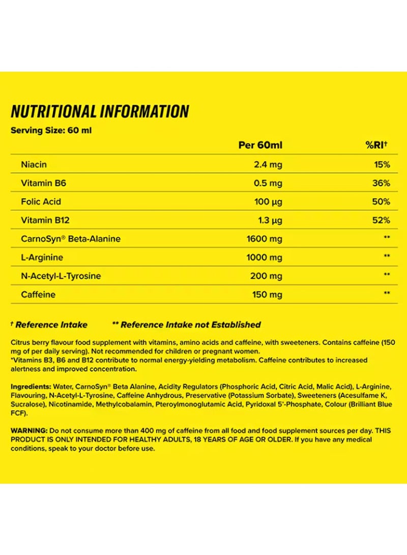 C4 Original Pre-Workout Shot 60ml Citrus Berry Pack of 12 - Image 3