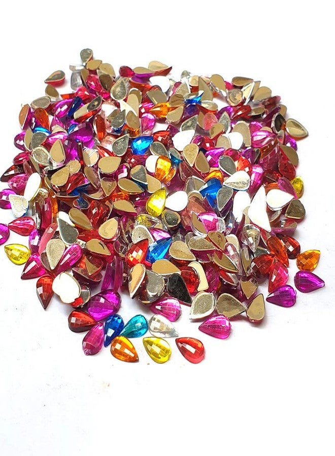 JPM Beads Crystal Finish Rhinestones Mix Color Drop Shape 10x5.5mm Size 720 Pieces Pack