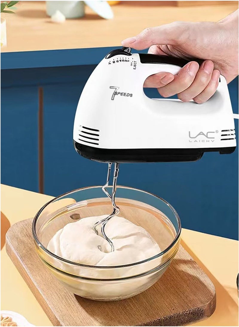 7speeds 7-Speed Electric Hand Mixer – Lightweight 180W Handheld Egg Beater with Extra-Long Beaters, Dough Hooks & Balloon Whisk – Ideal for Baking, Whipping, Mixing & Cake Making - Image 2