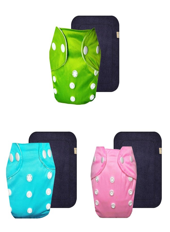 Dumbledo Lite Cloth Diaper with Gray Insert (Pack of 3) | Dry Feel and Comfortable | Breathable | Travel Friendly | Perfect for Indian Summers | 3 Months - 2 Years | Unisex Baby - Image 1