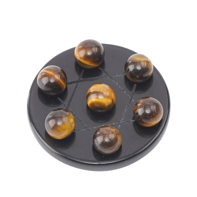 Natural Crystal Gem Mini Seven Star Array Seven Star Disc Round Bead Ornaments Seven Mans Star Feng Shui Home Jewelry Ornaments - Image 1