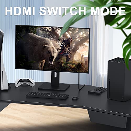 AVIDGRAM HDMI Switch 8k@60hz Splitter, AVIDGRAM Bidirectional HDMI Switcher 2 in 1 Out, Splitter 1 in 2 Out, Support 4K@120hz, Compatible with PS5, XSX, UHD TV, Monitor, Projector (1 Display at a time) - Image 4