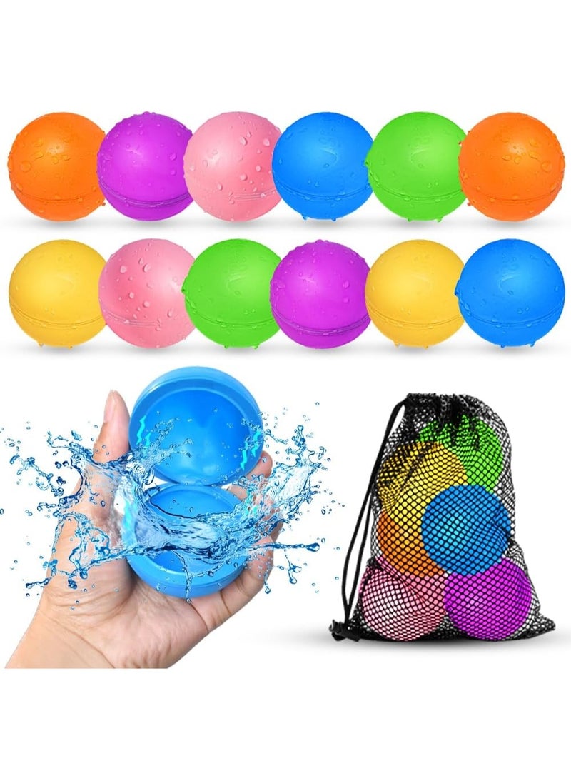 12PCS Reusable Magnetic Water Balloons, Quick Fill Self-Sealing Silicone Water Balls, Pool Beach Outdoor Summer Toys for Kids Boys Girls Age 3+ - Image 1