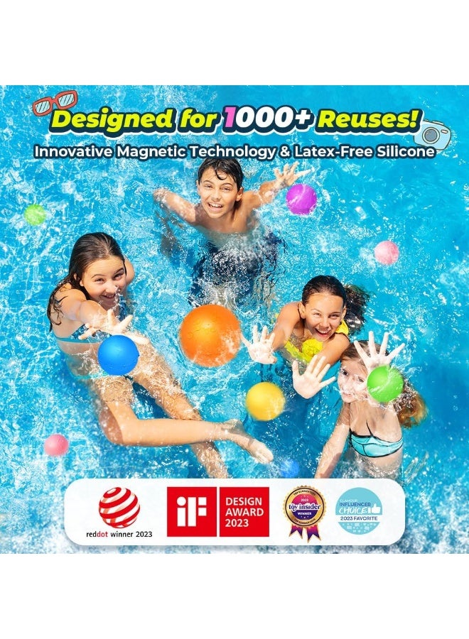 12PCS Reusable Magnetic Water Balloons, Quick Fill Self-Sealing Silicone Water Balls, Pool Beach Outdoor Summer Toys for Kids Boys Girls Age 3+ - Image 3