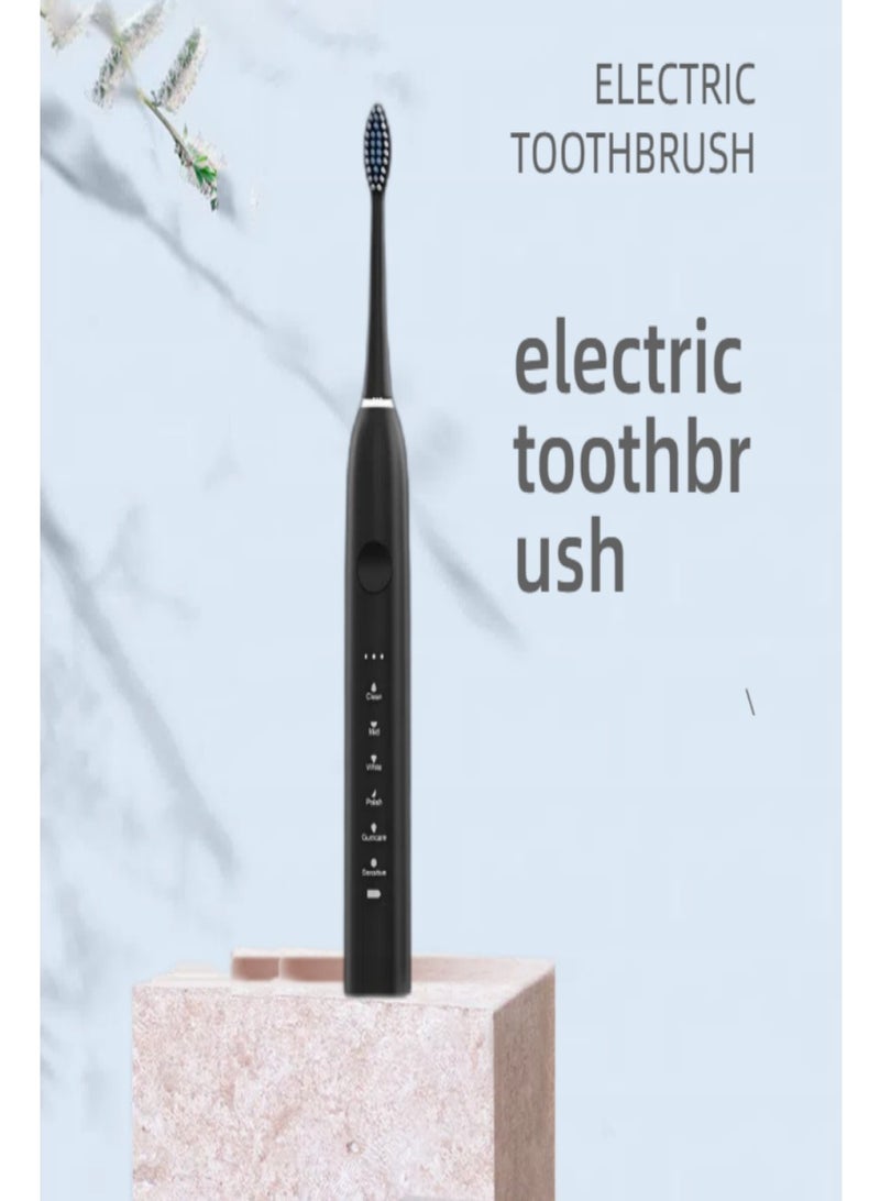 An electric toothbrush- deep cleaning rechargeable electric toothbrush, 4 brush heads and travel case, stand - pressure sensor protects gums - 6 cleaning modes - Image 2