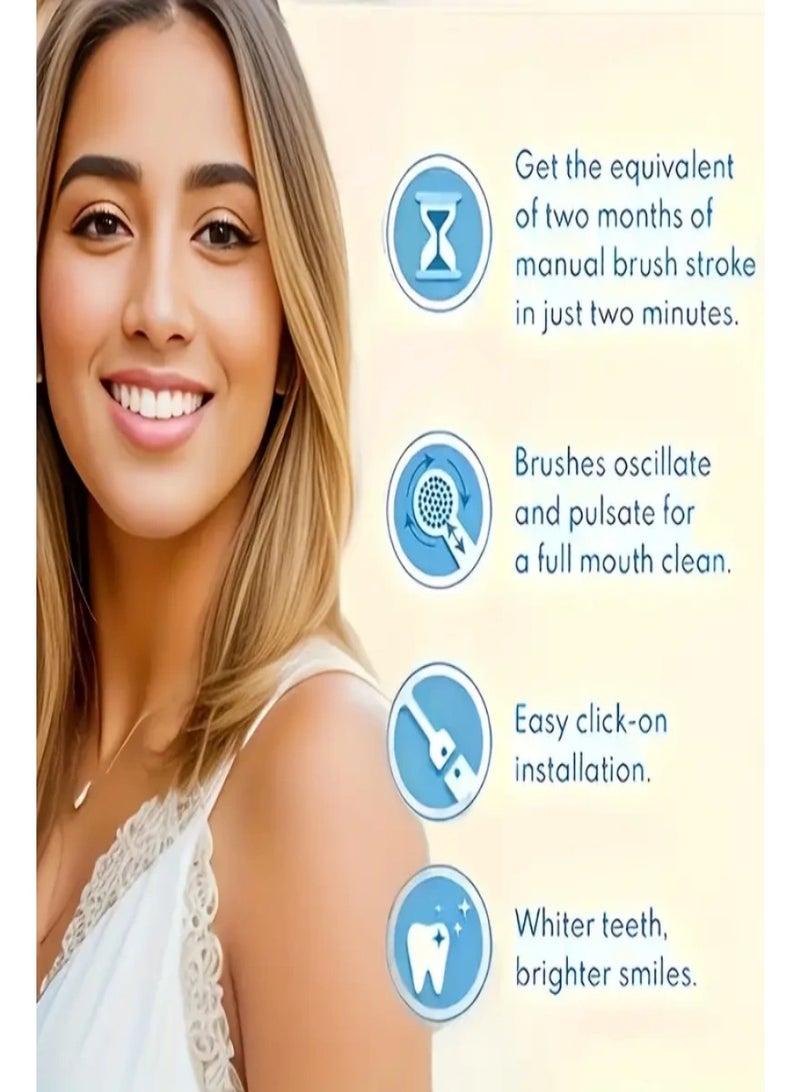 An electric toothbrush- deep cleaning rechargeable electric toothbrush, 4 brush heads and travel case, stand - pressure sensor protects gums - 6 cleaning modes - Image 4