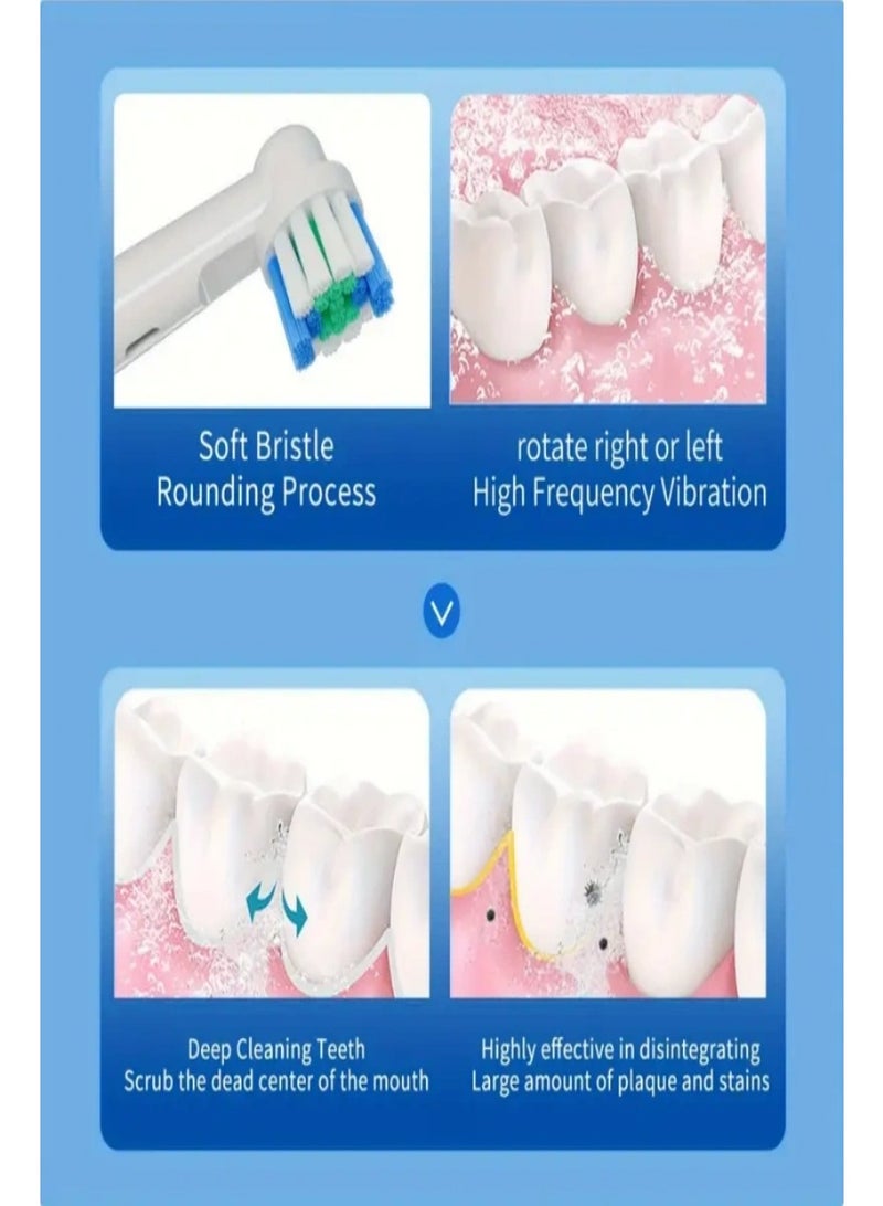 An electric toothbrush- deep cleaning rechargeable electric toothbrush, 4 brush heads and travel case, stand - pressure sensor protects gums - 6 cleaning modes - Image 5