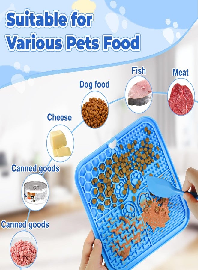 Verwohnt Lick Mat for Dogs With Suction Cups - 2 Pack Food Mat and Slow Feeder Cat Bowl for Anxiety Relief, Enrichment Toys, Bathing Station and Grooming (Blue & Orange) - Image 3