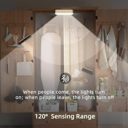 FLYNGO 2Pcs Motion Sensor LED Night Light Home, Indoor Auto On/Off Rechargeable Wireless Magnetic LED Cabinet Lamp for Closet, Bedroom, Home, Stairs, Kitchen, Bathroom, Wardrobe Lighting - Image 2