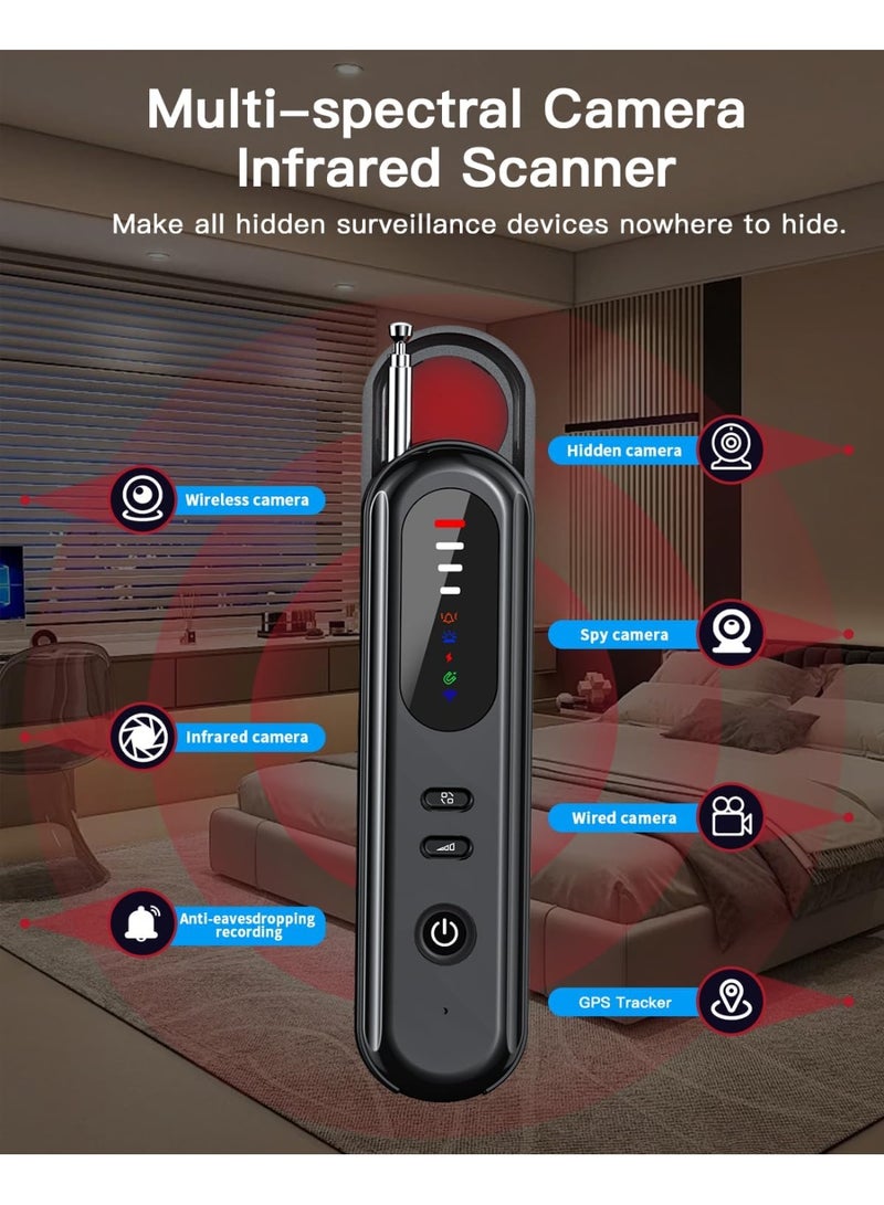 Boyi Hidden Camera Detectors, Bug Detector with Vibration Sound Alarm, Anti Spy for Listening Device-6 Levels Sensitivity - Image 2