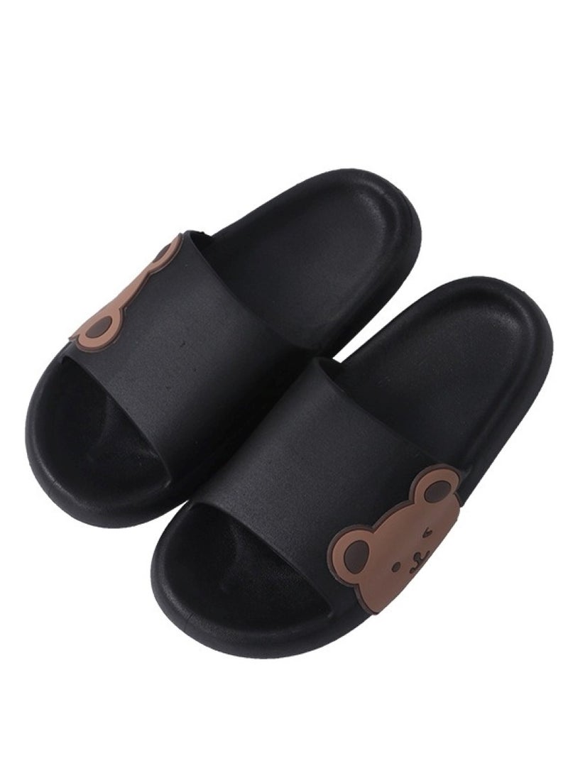 Huitich Black Side Bear Slide Sandals 38-39  - Image 1