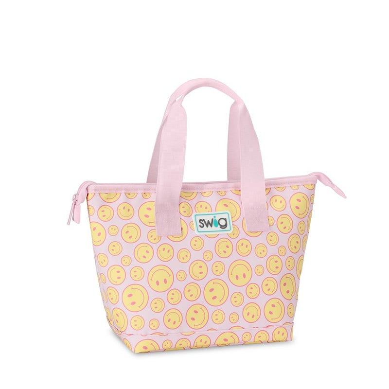 Swig Life Lunchi Lunch Box Waterproof and Insulated Lunch Box for Women with Wide Bottom Zipper Closure Back Pocket and Top Handle in Oh Happy Day - Image 2