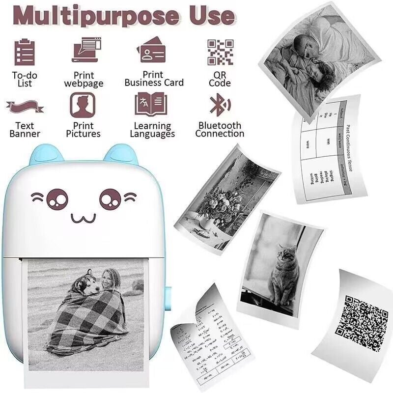Portable Mini Printerc9 Mini Thermal Printer Bluetooth Mobile Phone Po Printer Flap Pocket Pants Student - Image 3