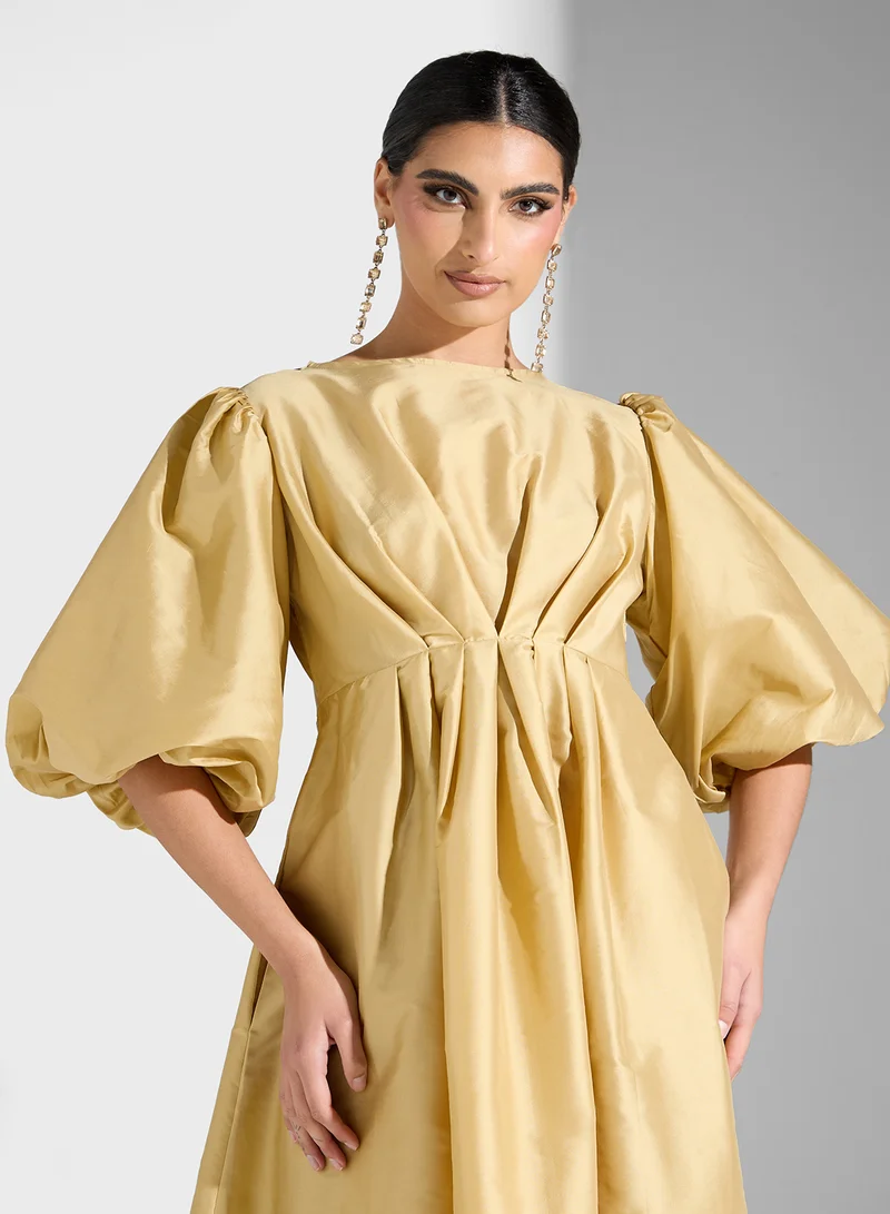 SINOIR Balloon Sleeve Dress