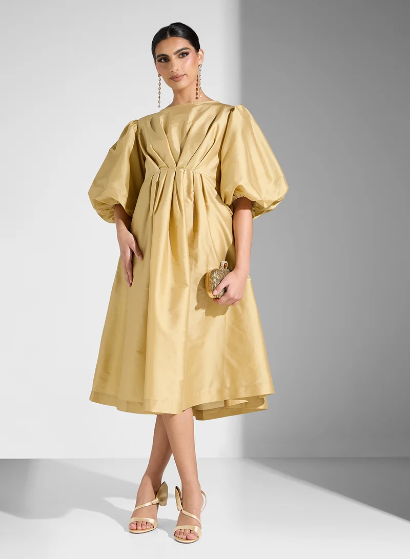 SINOIR Balloon Sleeve Dress