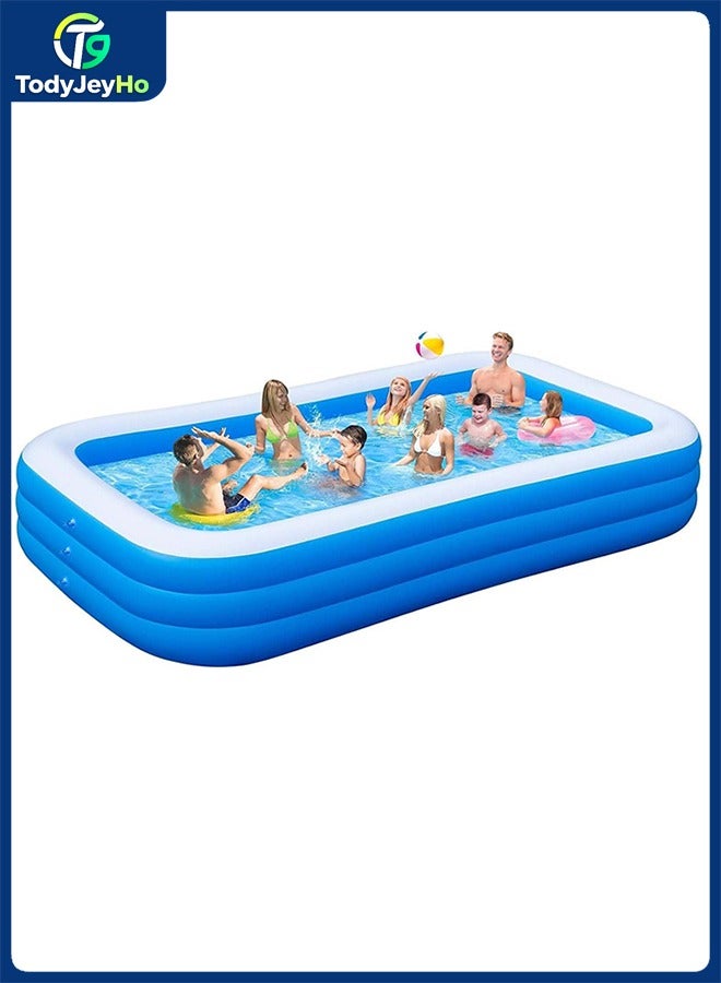 TodyJeyHo Inflatable Swimming Pool for Kids and Adults, Thickened Blow Up Family Swimming Kiddie Pool for Garden, Backyard, Family Summer Water Party(305 * 183 * 56cm) - Image 1