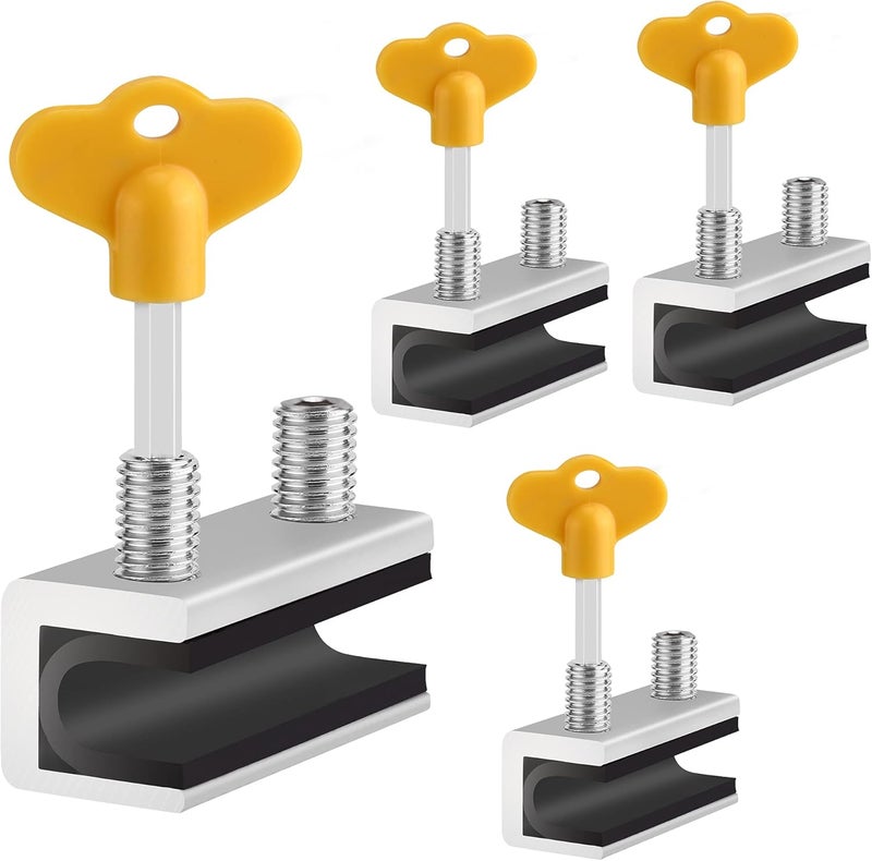 PENMAMA Window Locks, 4 Sets Sliding Security Window Lock with Key for Vertical & Horizontal Sliding Windows & Sliding Doors, Adjustable Window Locks Security Window Stoppers for Patio Bedroom Home and Office - Image 1