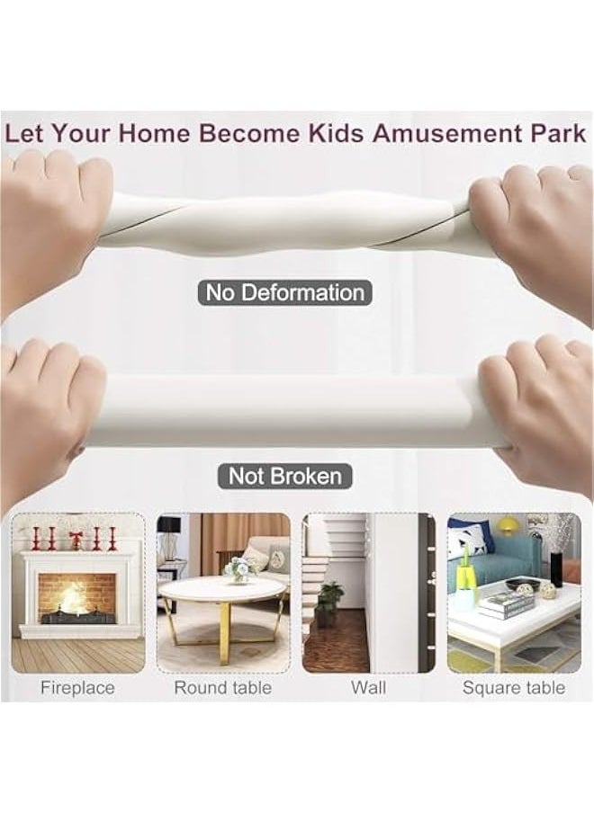 Furniture Edge and Corner Guards | 4 Meters Protective Rubber Foam Cushion | 4 Adhesive Childsafe Corners | Baby Child Proofing Foam Set and Safe for Table, Fireplace, Countertop