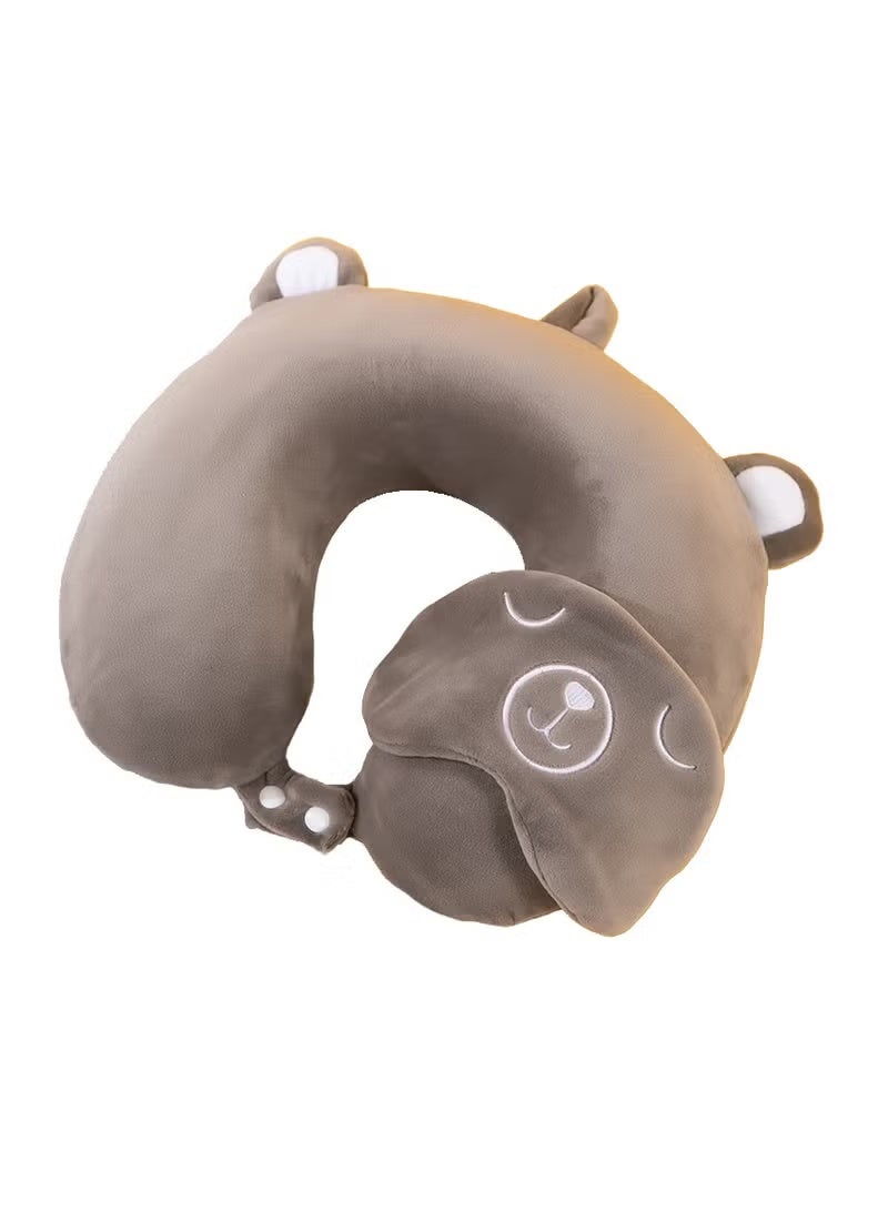 FASHION HOME Memory Foam Travel Pillow U Shaped Neck Support With Eye Mask for Sleeping - Image 1