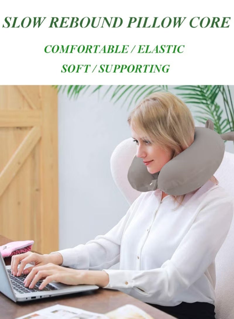 FASHION HOME Memory Foam Travel Pillow U Shaped Neck Support With Eye Mask for Sleeping - Image 5