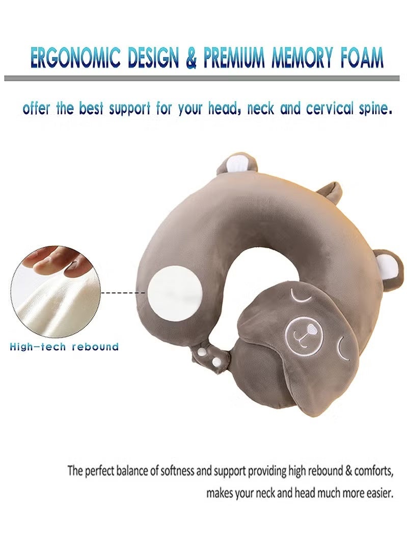 FASHION HOME Memory Foam Travel Pillow U Shaped Neck Support With Eye Mask for Sleeping - Image 2