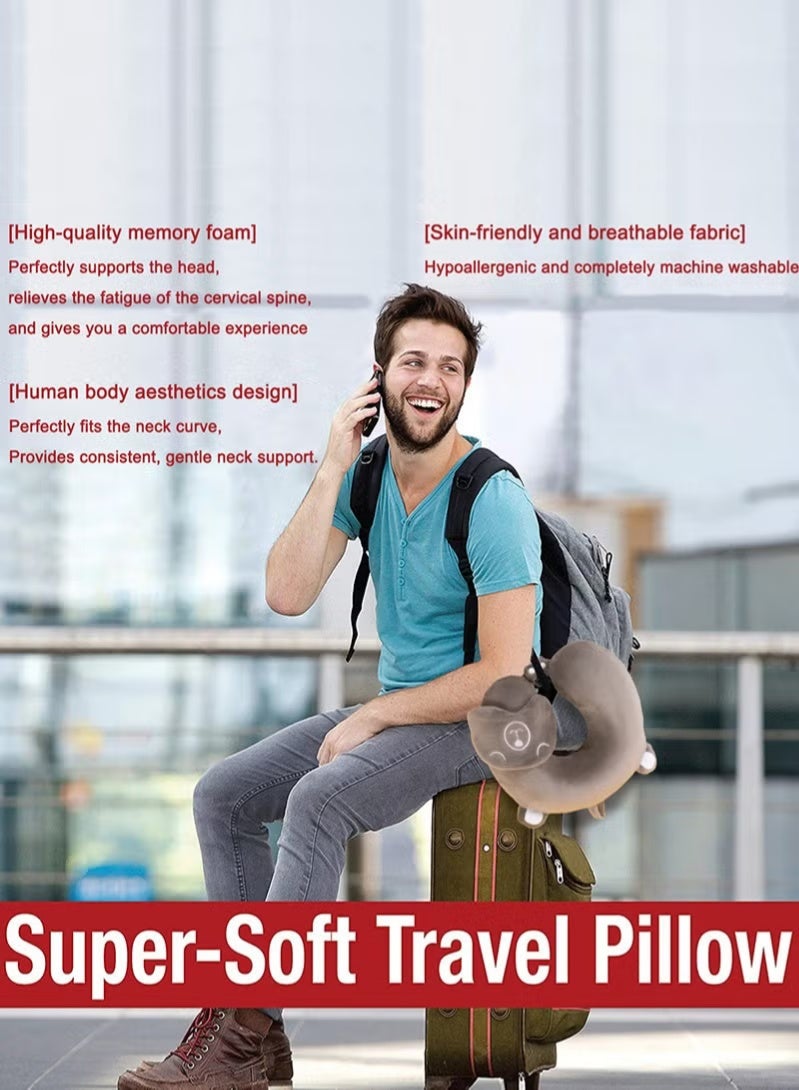 FASHION HOME Memory Foam Travel Pillow U Shaped Neck Support With Eye Mask for Sleeping - Image 3