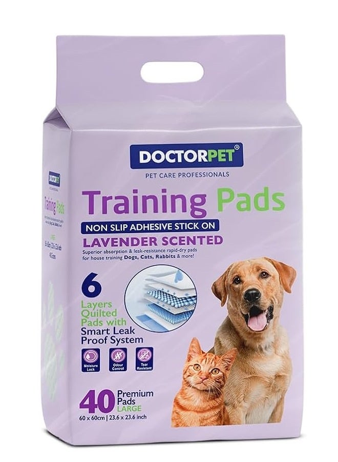 DoctorPet Lavender Training Pads Large For Dogs & Cats 60X60CM (Pack Of 40)