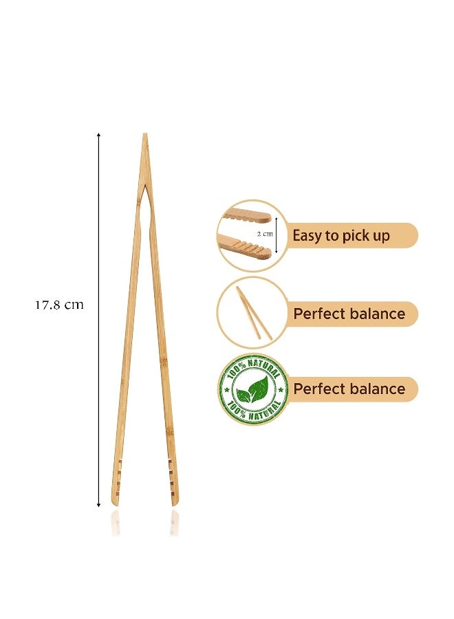 ReNext Bamboo Toast Tongs Wooden Toaster Kitchen Tongs Fruit Clip for Toast Fruits Bread Pickles - Image 2