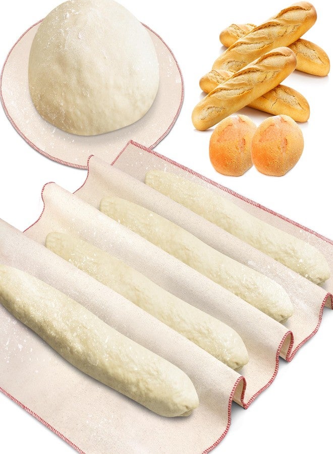 Windspeed 2P Organic Cotton Bread Cloth, 36x26 In Thickened Dough Proofing Cloth and 20 In Round-Shaped Bread Dough Couche Heavy Duty French Baguette Towel, Natural Flax Linen Material - Image 1