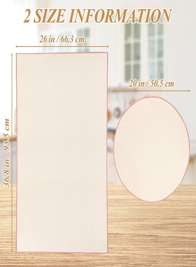 Windspeed 2P Organic Cotton Bread Cloth, 36x26 In Thickened Dough Proofing Cloth and 20 In Round-Shaped Bread Dough Couche Heavy Duty French Baguette Towel, Natural Flax Linen Material - Image 2