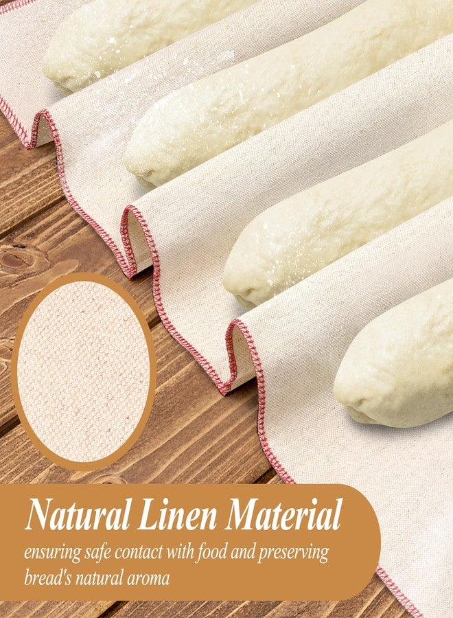 Windspeed 2P Organic Cotton Bread Cloth, 36x26 In Thickened Dough Proofing Cloth and 20 In Round-Shaped Bread Dough Couche Heavy Duty French Baguette Towel, Natural Flax Linen Material - Image 4