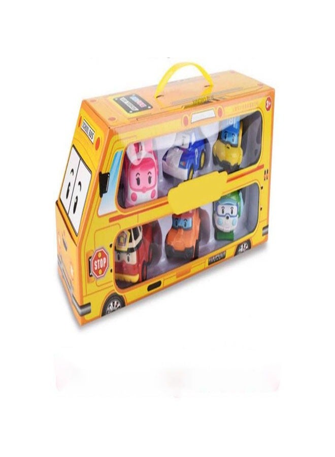 6pcs/Set Robocar Korea Robot Car Transformation Toys Fire Truck Manual Deformation Kid Boys Gift For Children - Image 2