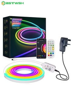 5M Alexa LED Strip Lights with Remote Waterproof WiFi RGB Colors Changing Smart Led Neon Light Strips Music Sync APP Control Work with Alexa Strips Light for Bedrooms, Bar, Birthday Party, Game