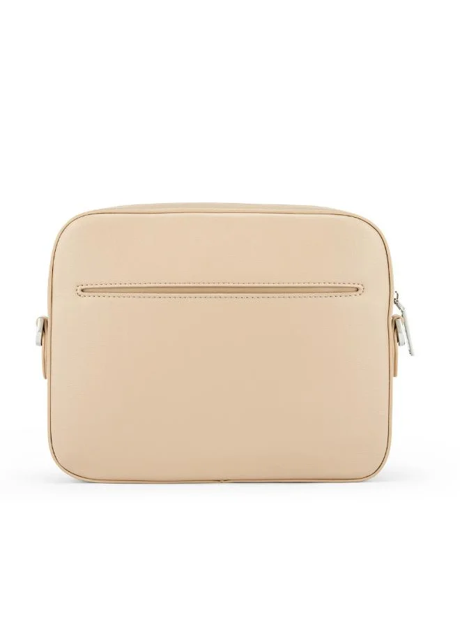 فيجانولوجي Maze Crossbody Bag in Beige Made from 1.5 Bamboo Stems