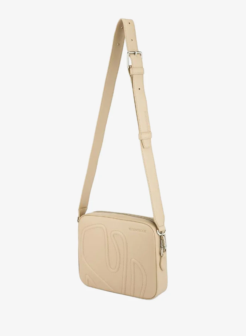 Veganologie Maze Crossbody Bag in Beige Made from 1.5 Bamboo Stems