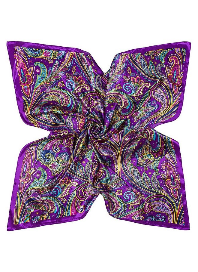 YOUR SMILE - Polyester Scarf Women’S Fashion Pattern Large Square Satin Headscarf Headdress 35''X35'' (Style 506) - Image 1