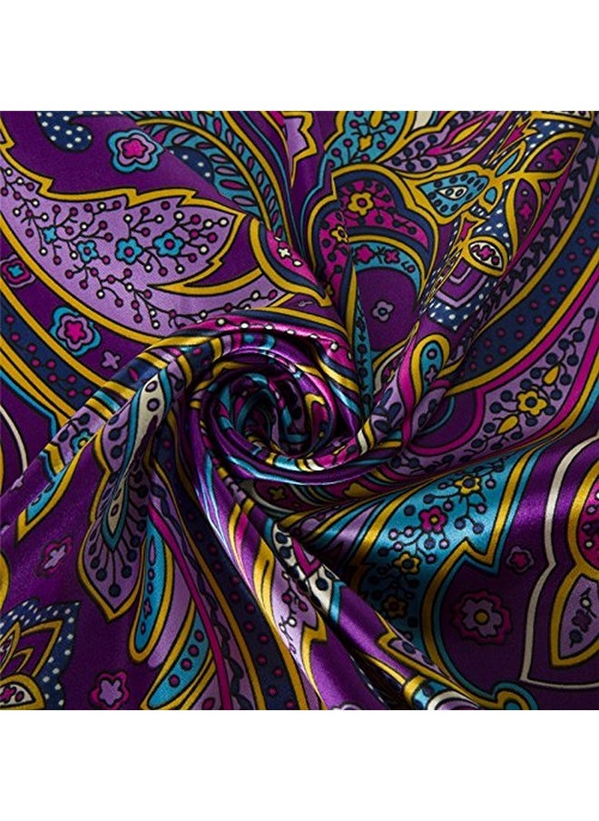 YOUR SMILE - Polyester Scarf Women’S Fashion Pattern Large Square Satin Headscarf Headdress 35''X35'' (Style 506) - Image 1