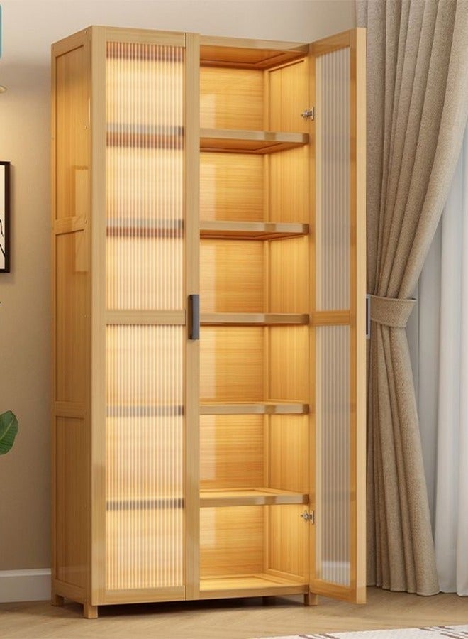 Kitchen Storage Cabinet, Multifunctional Sideboard Storage Cabinet, Independent Food Storage Cabinet, Equipped with Shelves and Closed Cabinet Doors, Suitable for Living Rooms, Kitchens, and Entrances (60 * 31 * 190cm) - Image 3