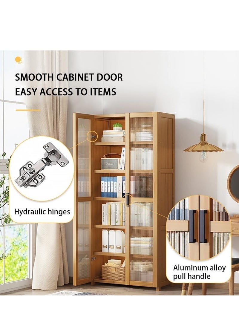 Kitchen Storage Cabinet, Multifunctional Sideboard Storage Cabinet, Independent Food Storage Cabinet, Equipped with Shelves and Closed Cabinet Doors, Suitable for Living Rooms, Kitchens, and Entrances (60 * 31 * 190cm) - Image 4