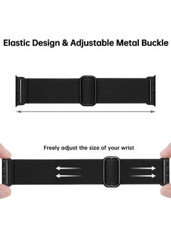 O Ozone [Pack 4] Stretchy Nylon Sport Bands For Apple Watch Series 10 | Ultra 2 | 8 Ultra | 9 | 8 | 7 | 6 , 49/46/45/44/42mm Adjustable Braided Sport Elastic Wristband  - Image 3